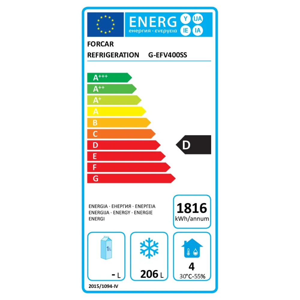 Ventileeritav Sügavkülmik Eco Line G-EFV400SS