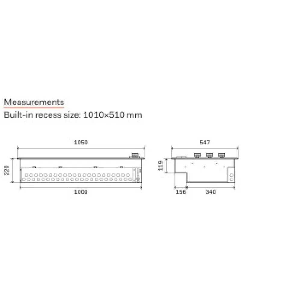 Barbecue d'extérieur encastrable Premium 100 cm