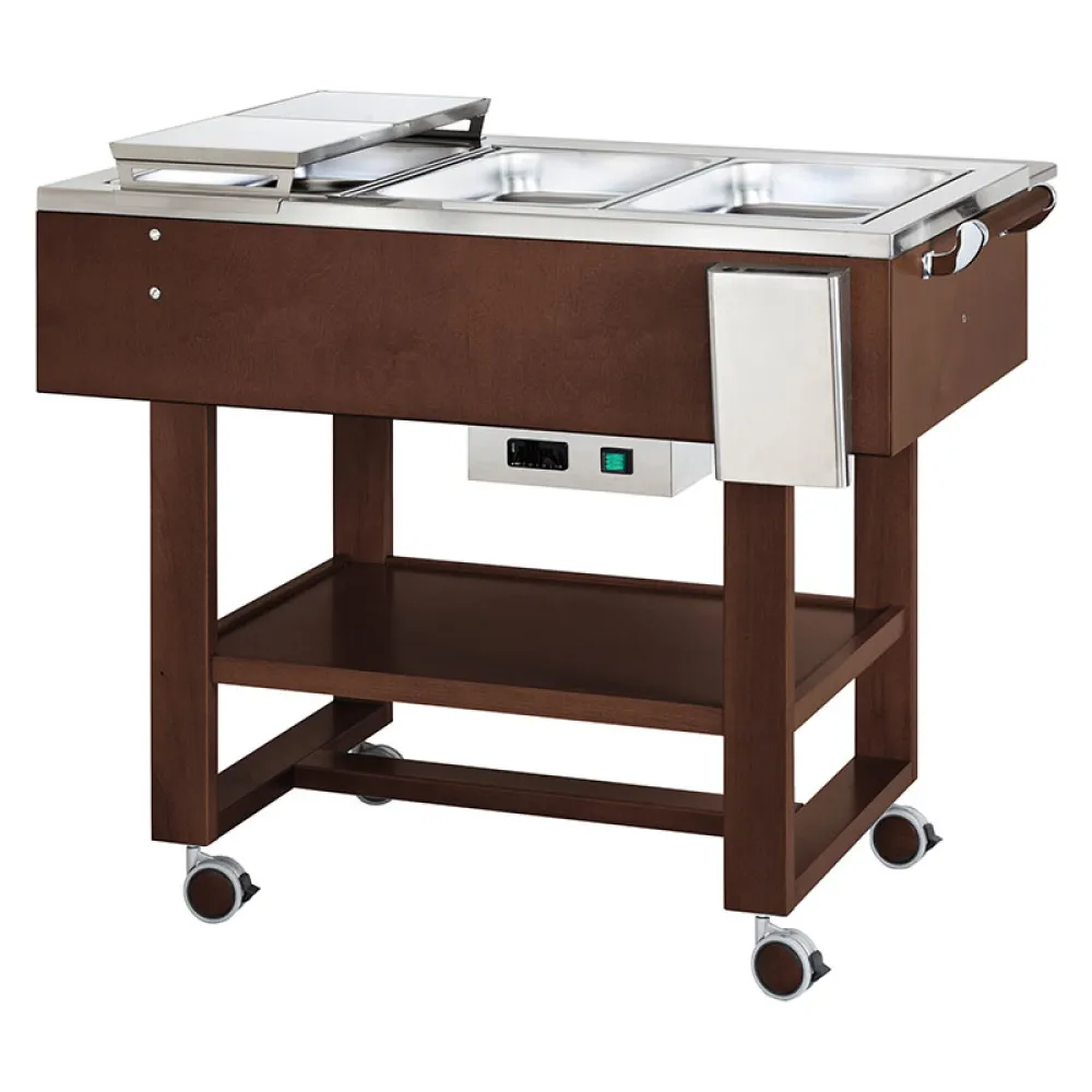Электрическая тележка для закусок с подогревом