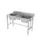 Versatile Metal Work Table with Adjustable Height and Integrated Sink