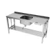 Versatile Adjustable Metal Work Table with Integrated Sink