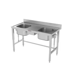 Metal table with adjustable height and sink 3200