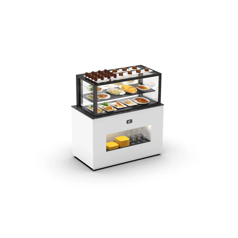 Buffet chauffant moderne avec vitrine BUF120-50C