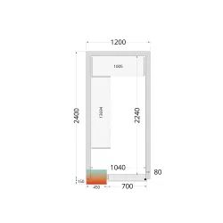 Cold room panels NF 1200 / 2400 / 2120 mm, 80 mm