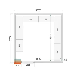 Külmkambri paneelid NF 2700 / 2700 / 2120 mm, 80 mm