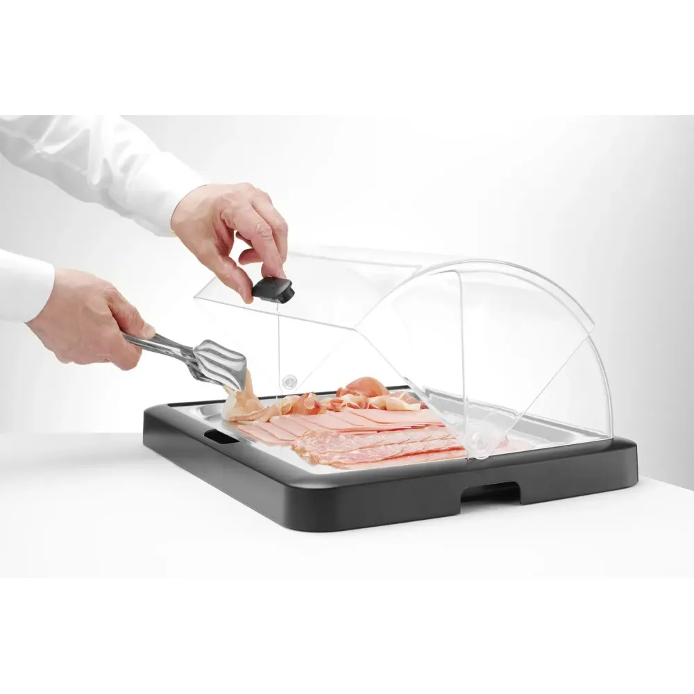 Külmdisplei marmiit rullkattega 460x355x(H)220 mm, must