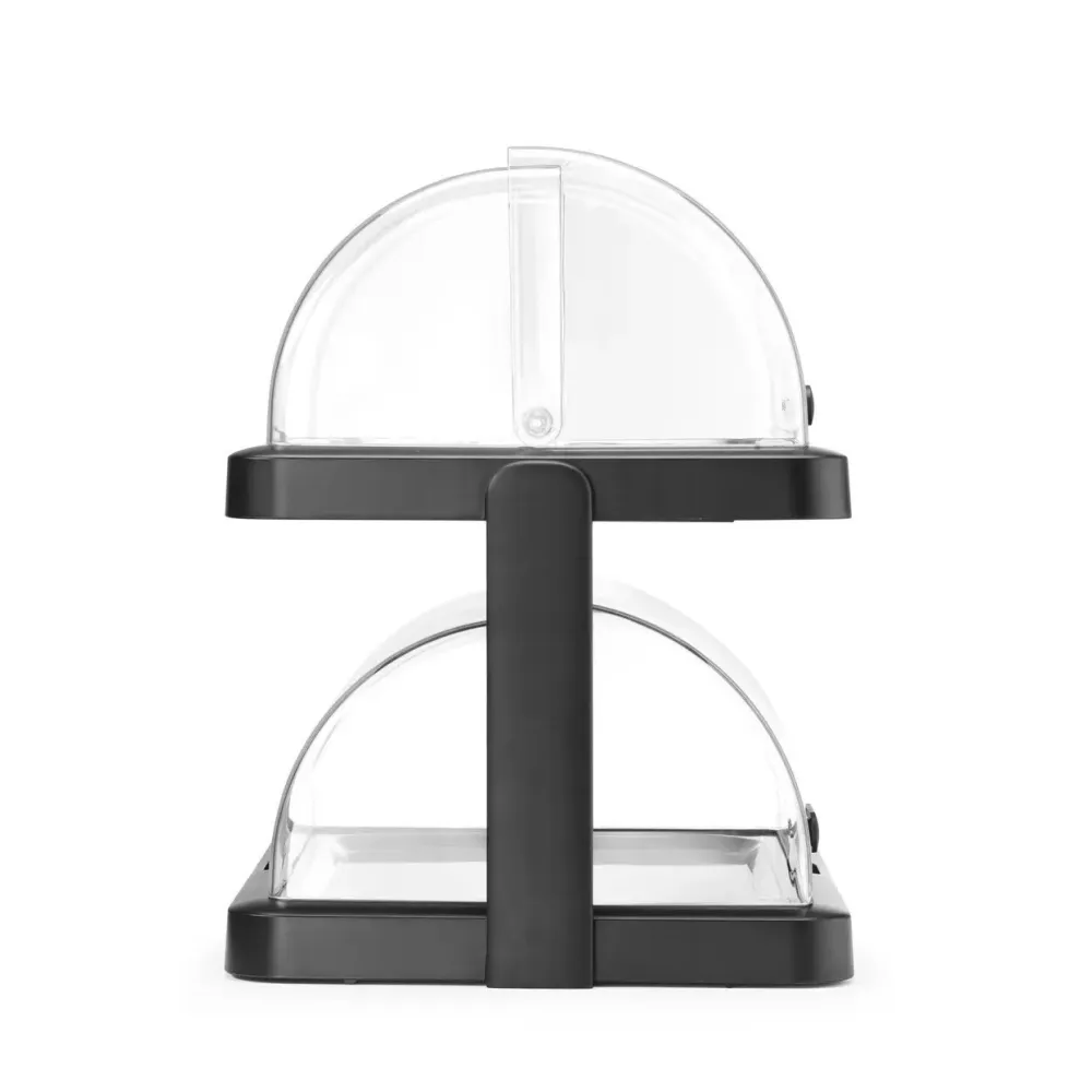 Topelt külmdisplei marmiit roll-top kaanega 480×355×(H)480 mm, must (871812)