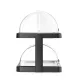 Topelt külmdisplei marmiit roll-top kaanega 480×355×(H)480 mm, must (871812)