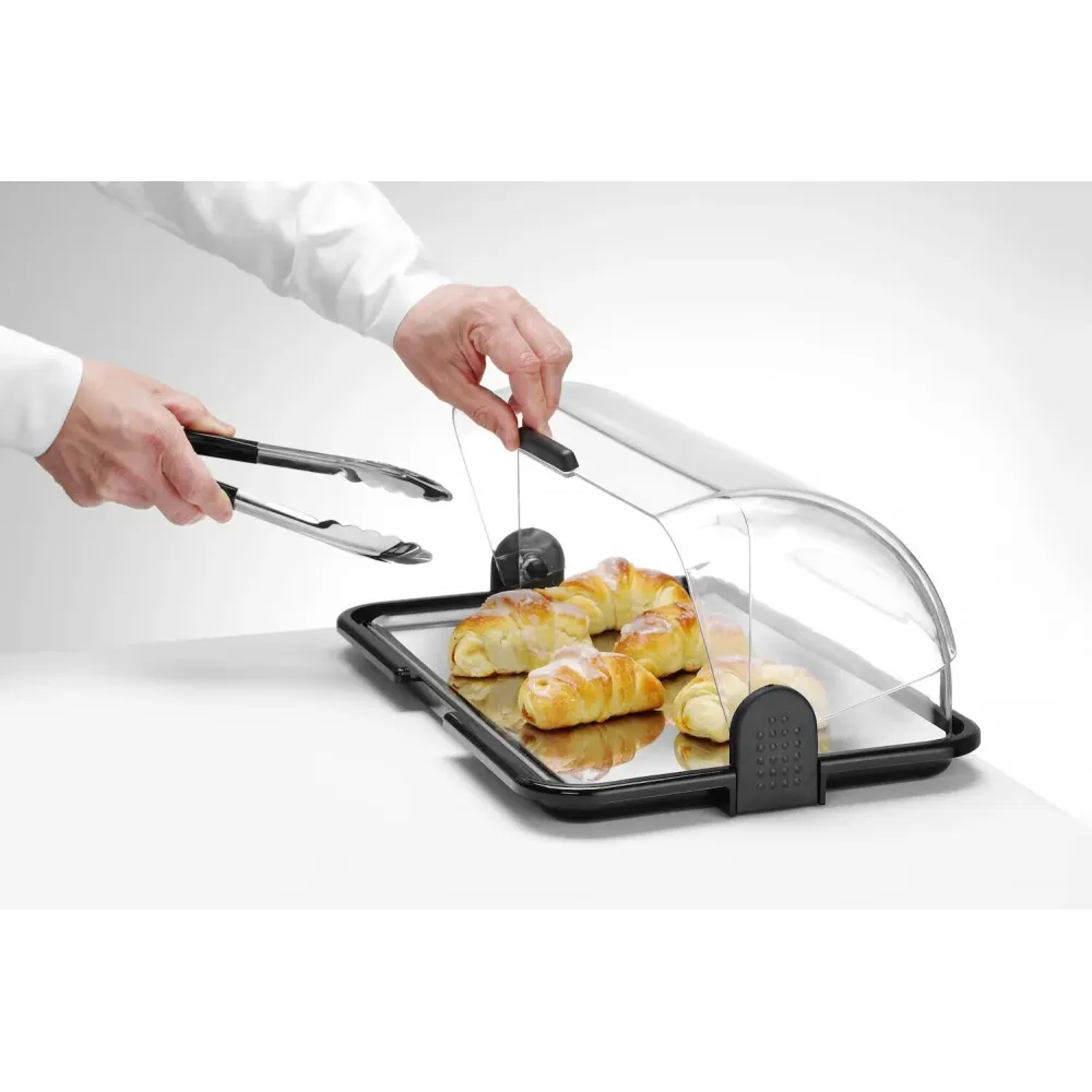 Väike rolltop-tüüpi vitriin, kahefunktsiooniline