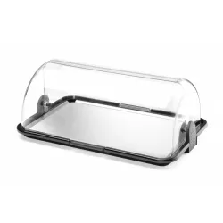 Väike rolltop-tüüpi vitriin, kahefunktsiooniline