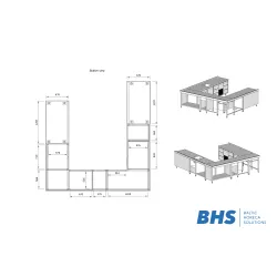 U-kujuline baarilaud 3350x3360x900 mm