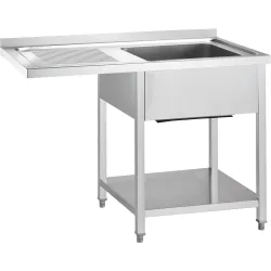 Töötasapind ühekambrilise kraanikausiga (P) ja kohaga külmkapi või nõudepesumasina jaoks (L) 1200 / (W) 700