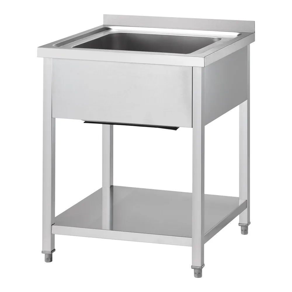 GREDIL roostevabast terasest valamu aluslaud riiuliga 600 × 600 × 850 mm (674066)