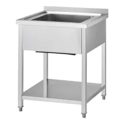GREDIL roostevabast terasest töölaud valamu ja riiuliga 600 × 700 × 850 mm