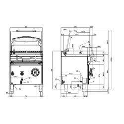 Gaasiga kallutatav sügav pann AUTOMATIC 50L BRM50-78G