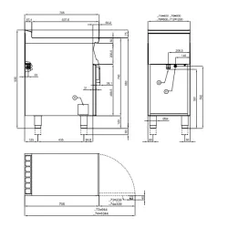 Elektriline küpsetusplaat, 1/2 ribiline riiuliga Touch Screen 70 FTR-74ETTS