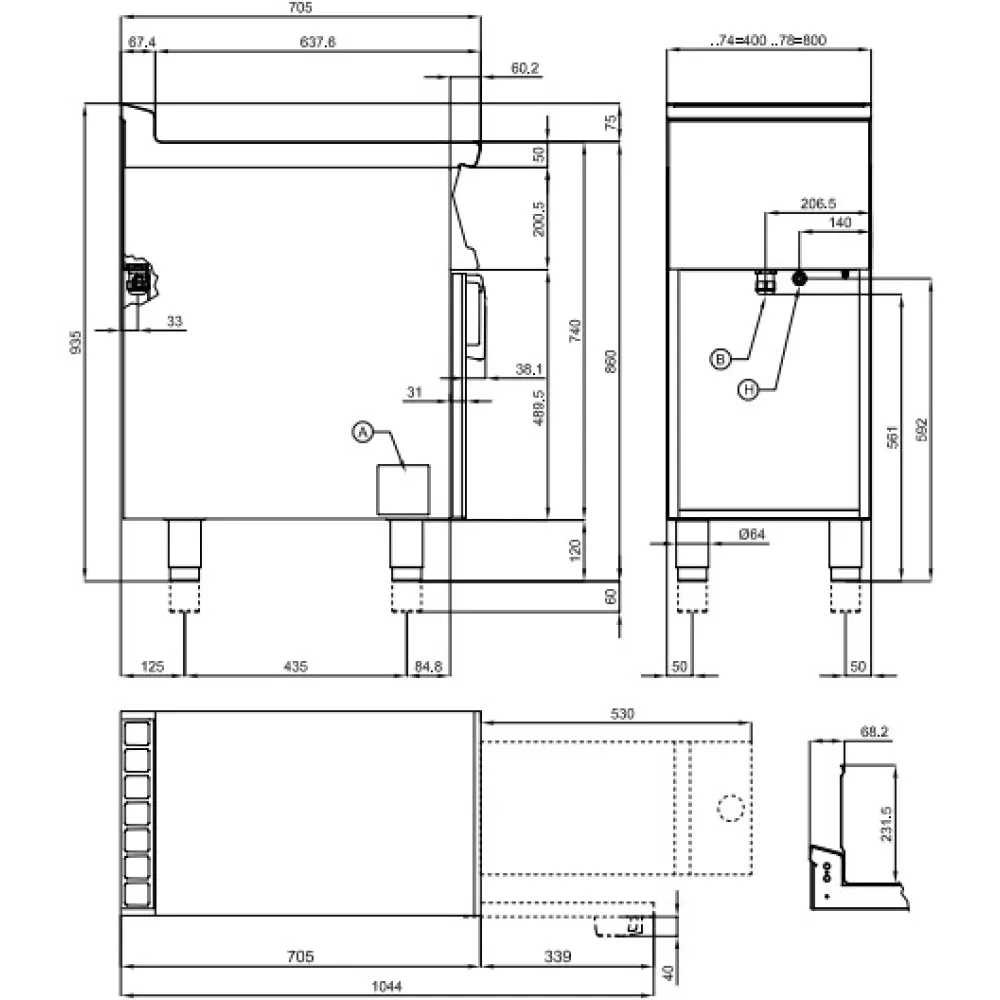 Elektriline fritüür koos neutraalse kapiga 8+8 L Touch Screen 70 F2/8-74ETT (0809A432)
