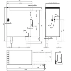 Elektriline fritüür koos neutraalse kapiga 45L Touch Screen 70 F45-78ETT