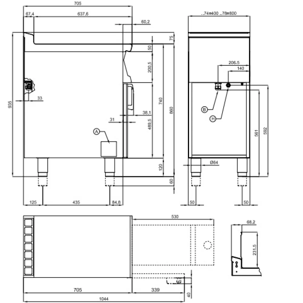 Elektriline fritüür koos neutraalse kapiga 18+18L Touch Screen 70 F2/18-78ETT (0809A831)