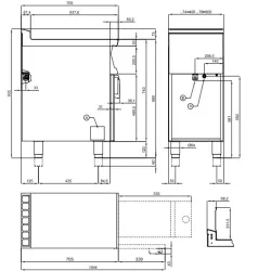 Elektriline fritüür koos neutraalse kapiga 13+13L Touch Screen 70 F2/13-78ETT