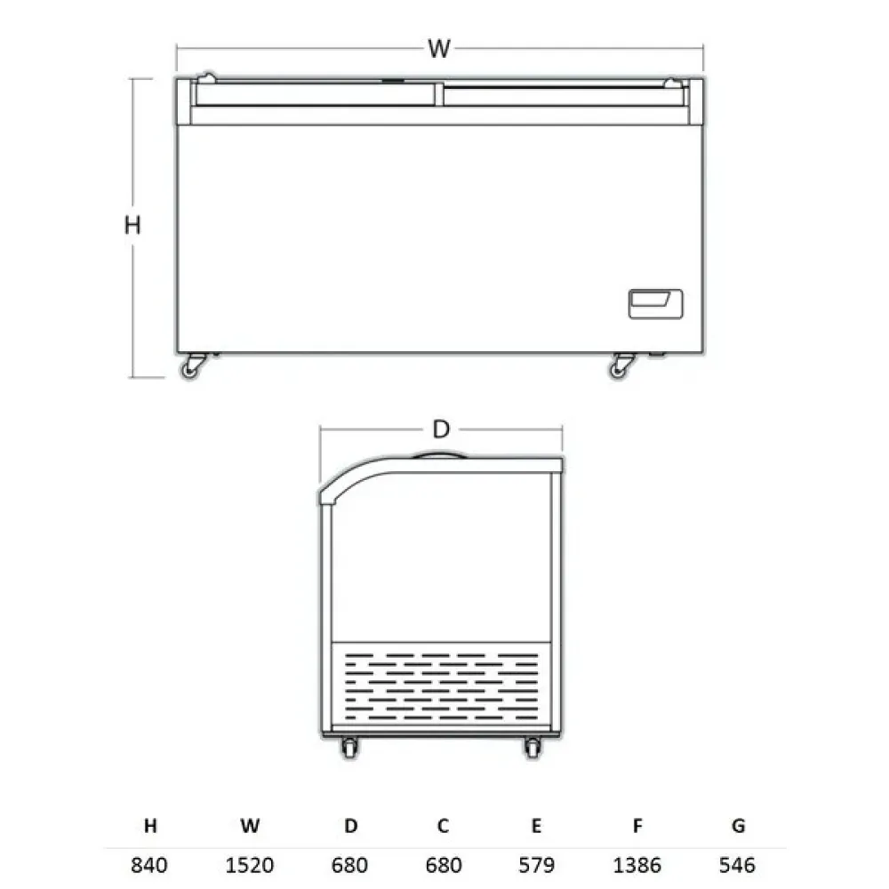 Kaupluse külmvitriin/sügavkülmik 488 L SIF500GC (224244SIF500GC)