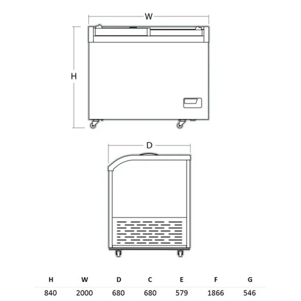 Kaupluse külmvitriin/sügavkülmik 669 L SIF670GC (224244SIF670GC)