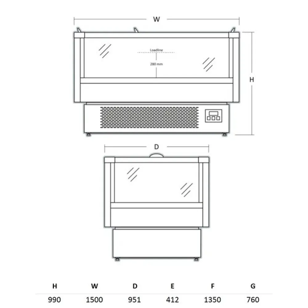 Impulss-sügavkülmvitriin 358 L IMC1500BD (673113IMC1500BD)