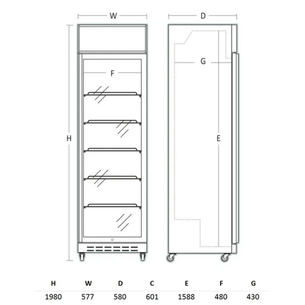 Külmvitriin 386 L DCC420BWD (263111DCC420BD)