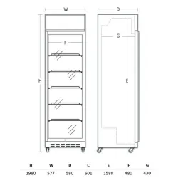 Külmvitriin 386 L DCC420BWD