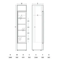 Külmik-vitriin 160 L DCC217BWD