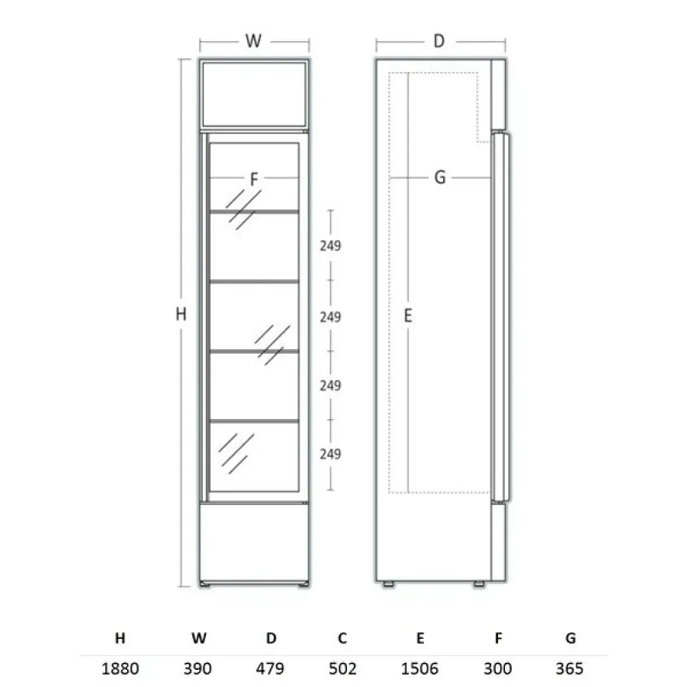 Külmik-vitriin 160 L DCC217WD (263111DCC217WD)