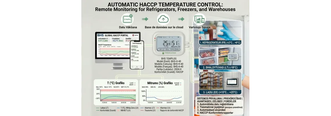 Automaatne temperatuurikontroll HACCP-i nõuete täitmiseks: külmikute, sügavkülmikute ja laoruumide kaugseire
