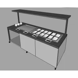 Külm bain-marie ja jahutatud pind iseteeninduseks vastavalt individuaalsele projektile