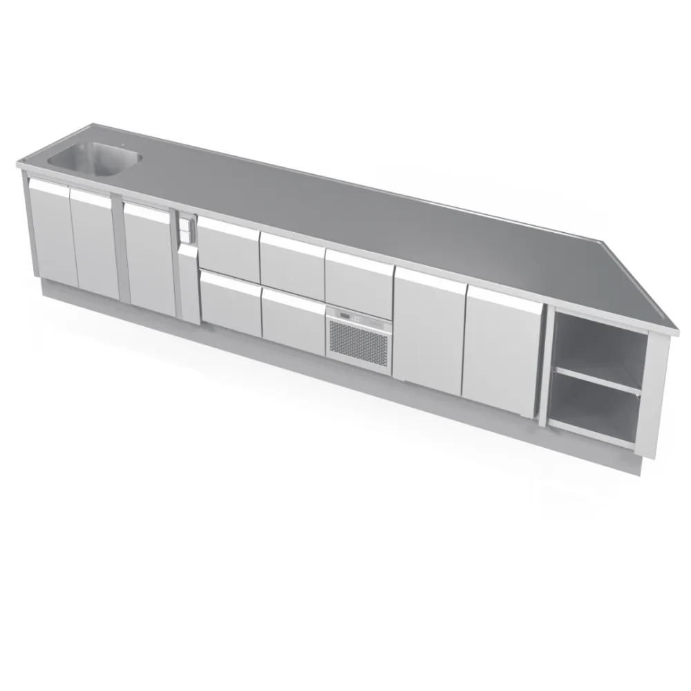 Nerūsējošā tērauda darba galds ar izlietni NN40