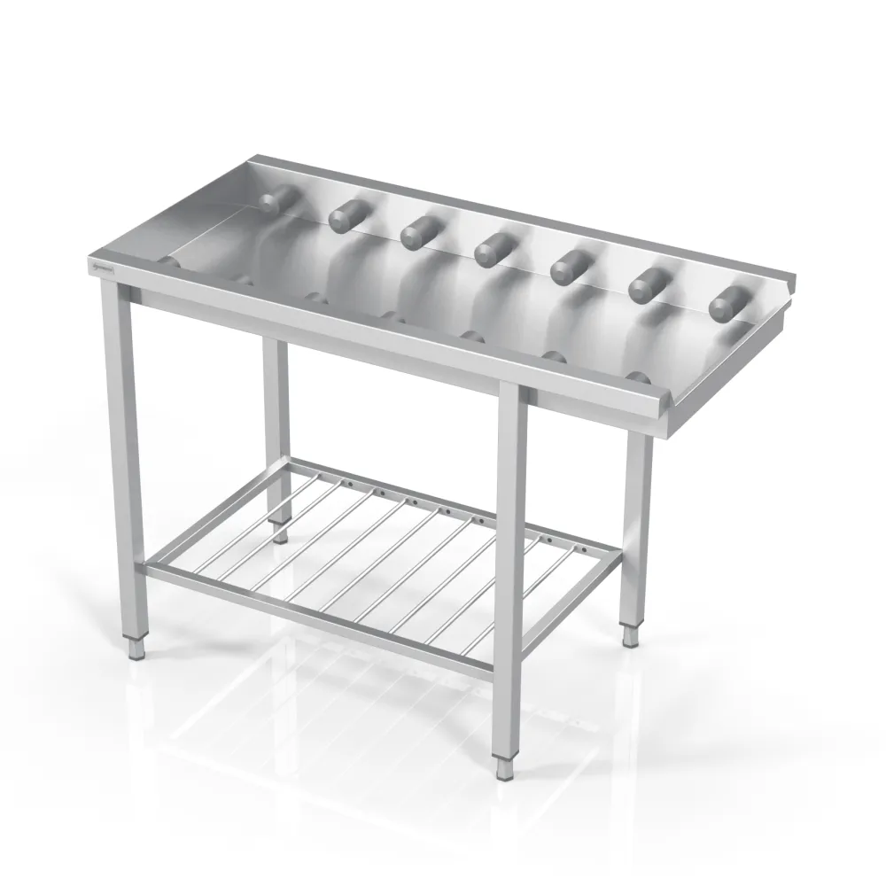 Kompaktne nõudepesulaud lühikeste rullidega ja rest-riiuliga