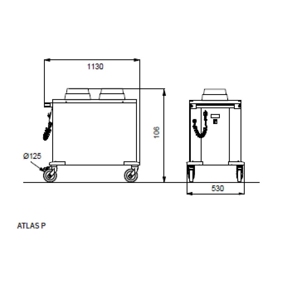 CHARIOT DISTRIBUTEUR D'ASSIETTES CHAUFFANTES ATLAS P 18