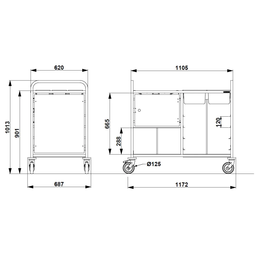 Тележка для сортировки пищевых отходов ClearCare