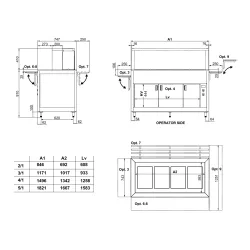Karastatud klaasist tööpinnaga buffet OMNIA 5PC