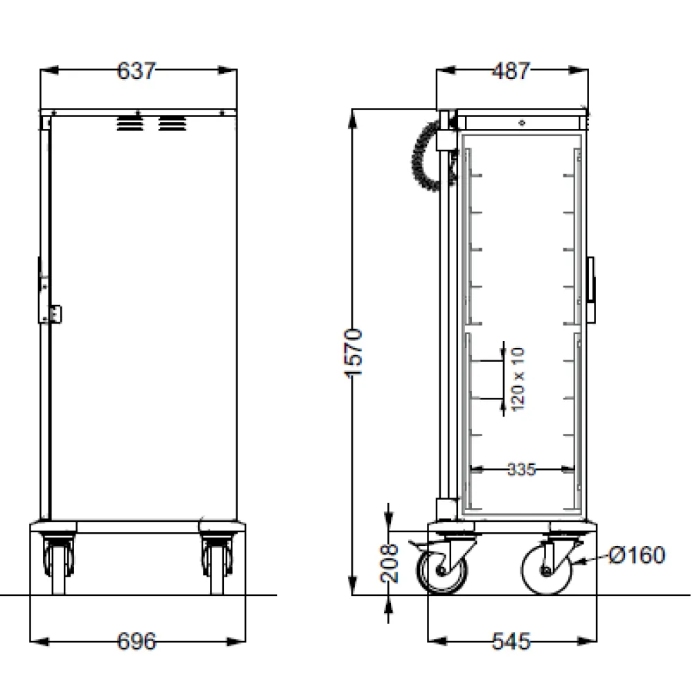 Chauffe-Plats Mobile Inox Thermovega L10