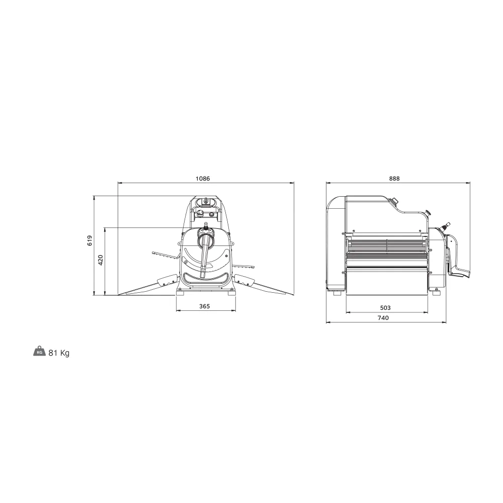 Manuālais mīklas rullis S5BM