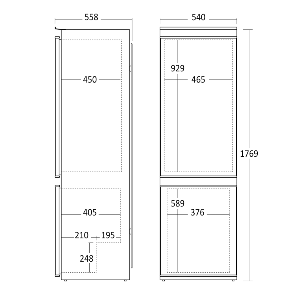 Integreeritud külmik BIC 336 W
