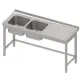 Dvigubos plautuvės metalinis stalas 1600 mm