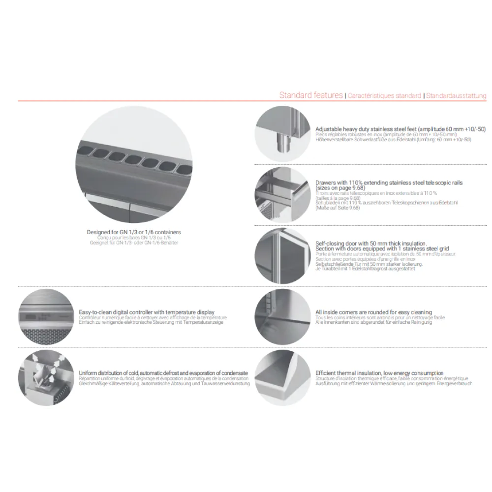 Premium Stainless Steel Saladette Counter P438