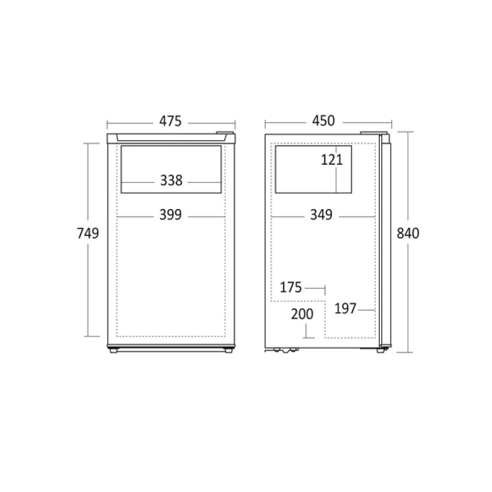 Refrigerator with freezer 75+7L SKB 82 WE (57033910000SKB82WE)