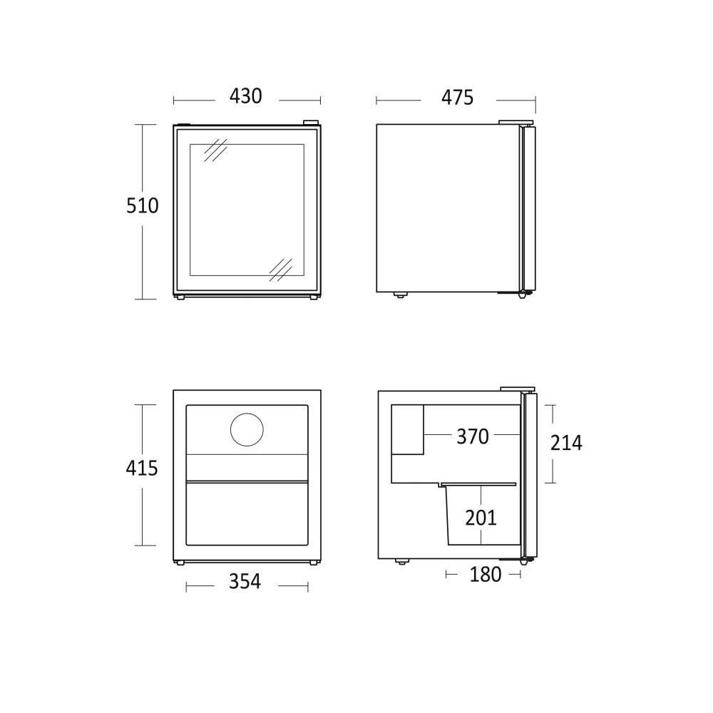 külmik-vitriin 48L DC48BB (35311110000DC48BB)