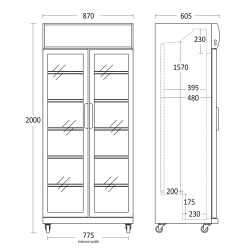 Külmik-vitriin, valge 437 l SD881HE