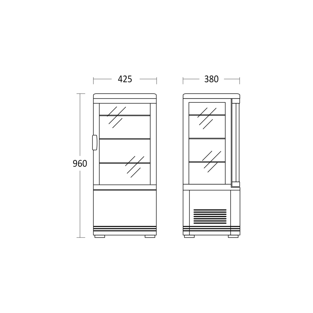 Külmvitrine, must 71 l RT 82 BE (19310082BE10000)