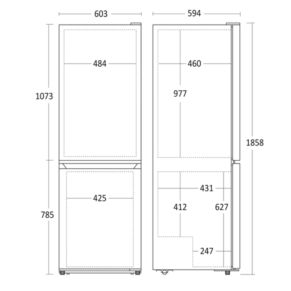 Külmik-sügavkülmik 219L+96L CBF315XE (61033510000CBF315XE)