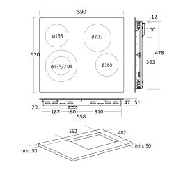 Keraamiline pliidiplaat HOC60F