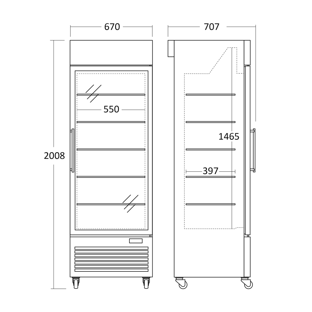 Sügavkülma vitriin 343L DF400BD (25324010000DF400BD)